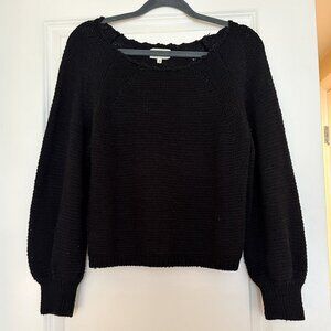 Lou & Grey Black Scoop Neck Knit Sweater